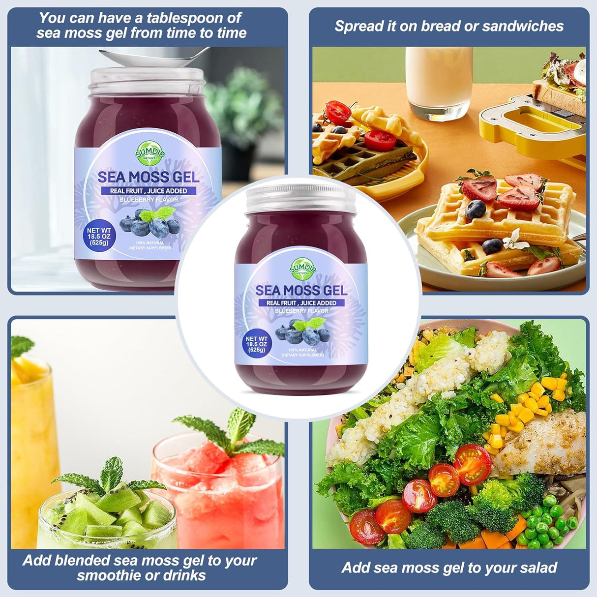 Gel de Musgo de Mar, 18.5 oz, Irish Seamoss, Apoyo Inmuno y Digestivo