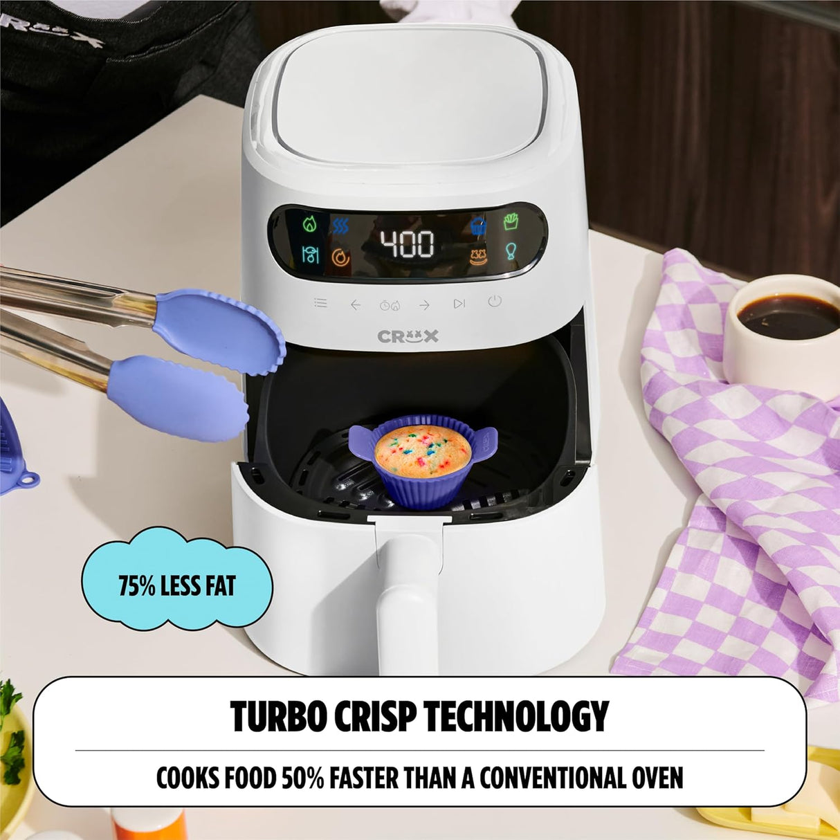 Freidora de aire CRUX x Marshmello 3.0 QT, Touch Screen, TurboCrisp