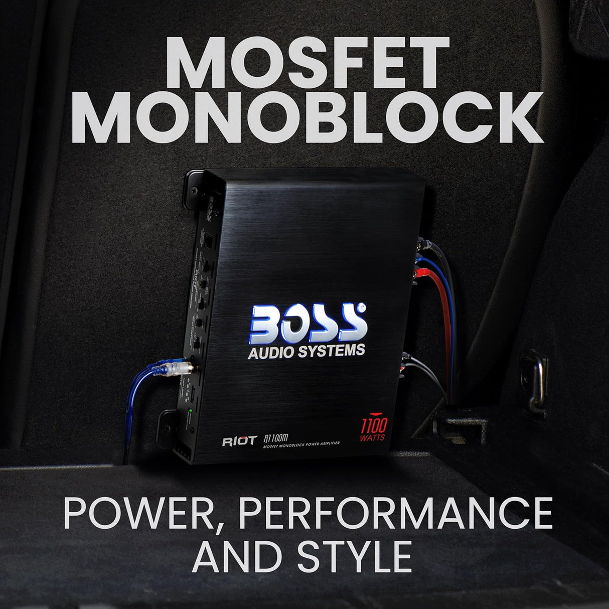 Amplificador Monoblock 1100W, 2-8 Ohm, Entrada de Bajo/Nivel Alto