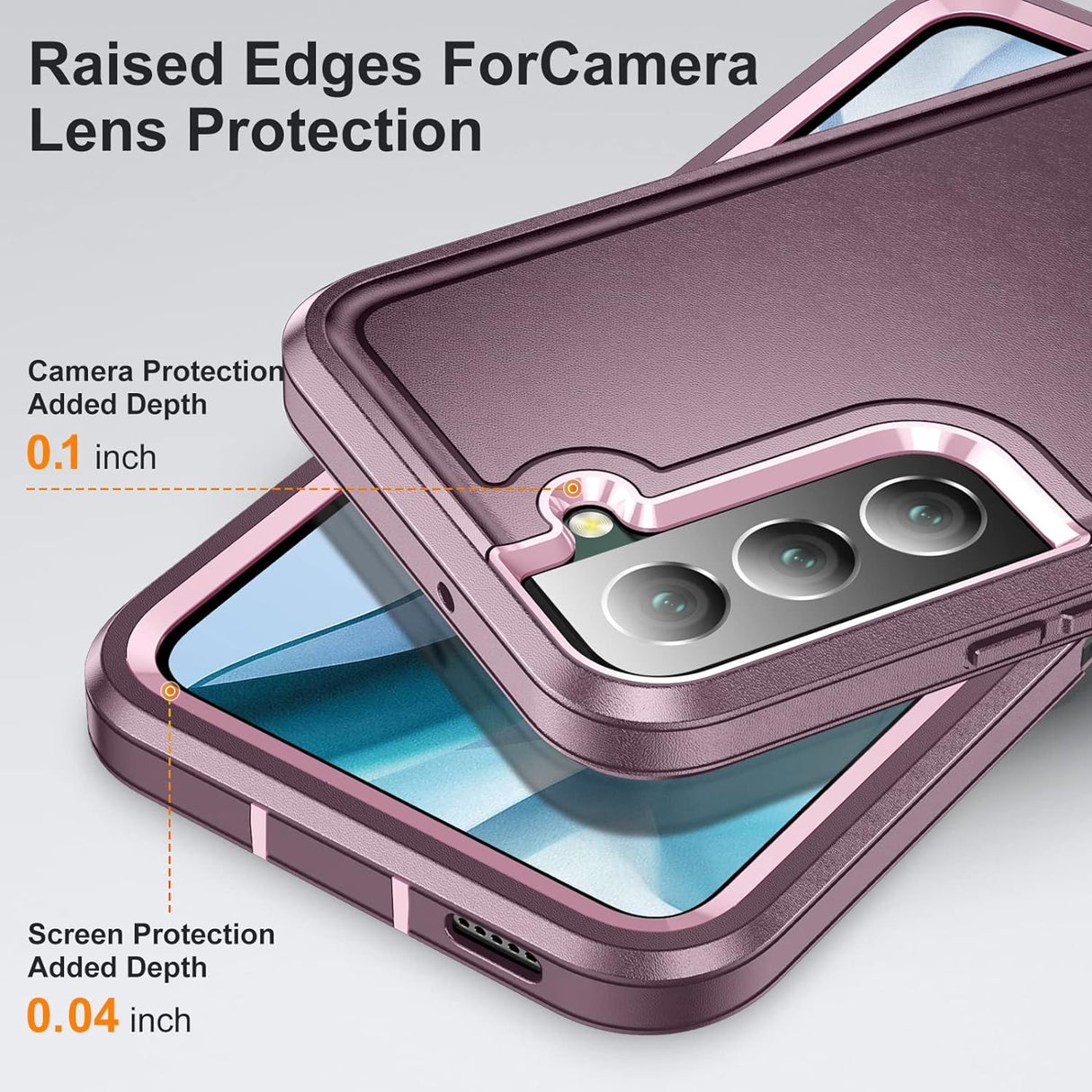 BaHaHoues Funda para Samsung Galaxy S22, Samsung S22 con soporte integrado, a prueba de golpes, polvo, caídas, grado militar, para Galaxy S22 5G de 6.1 pulgadas (morado nocturno/rosa bebé)