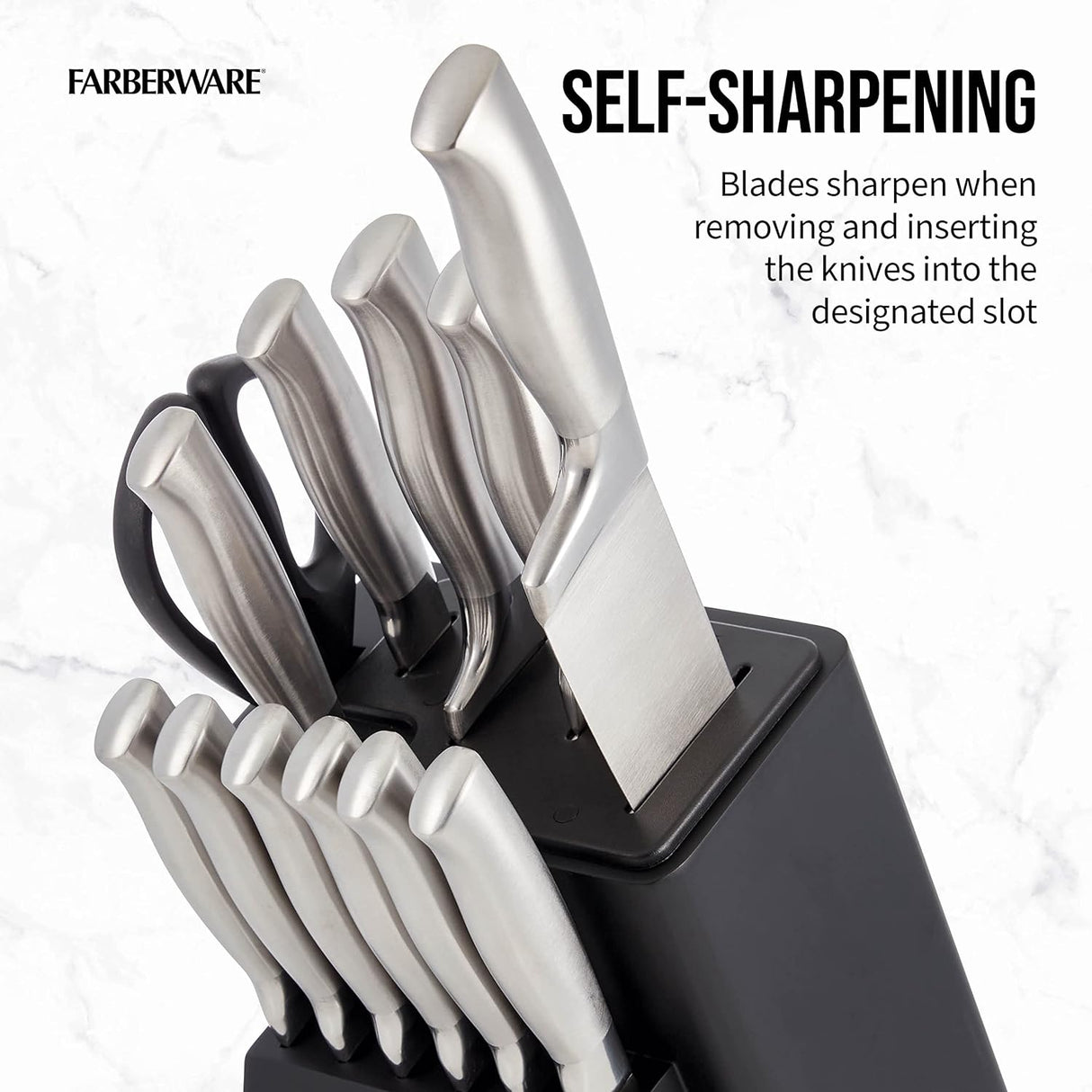 Juego de cuchillos de 13 piezas Farberware EdgeKeeper Negro