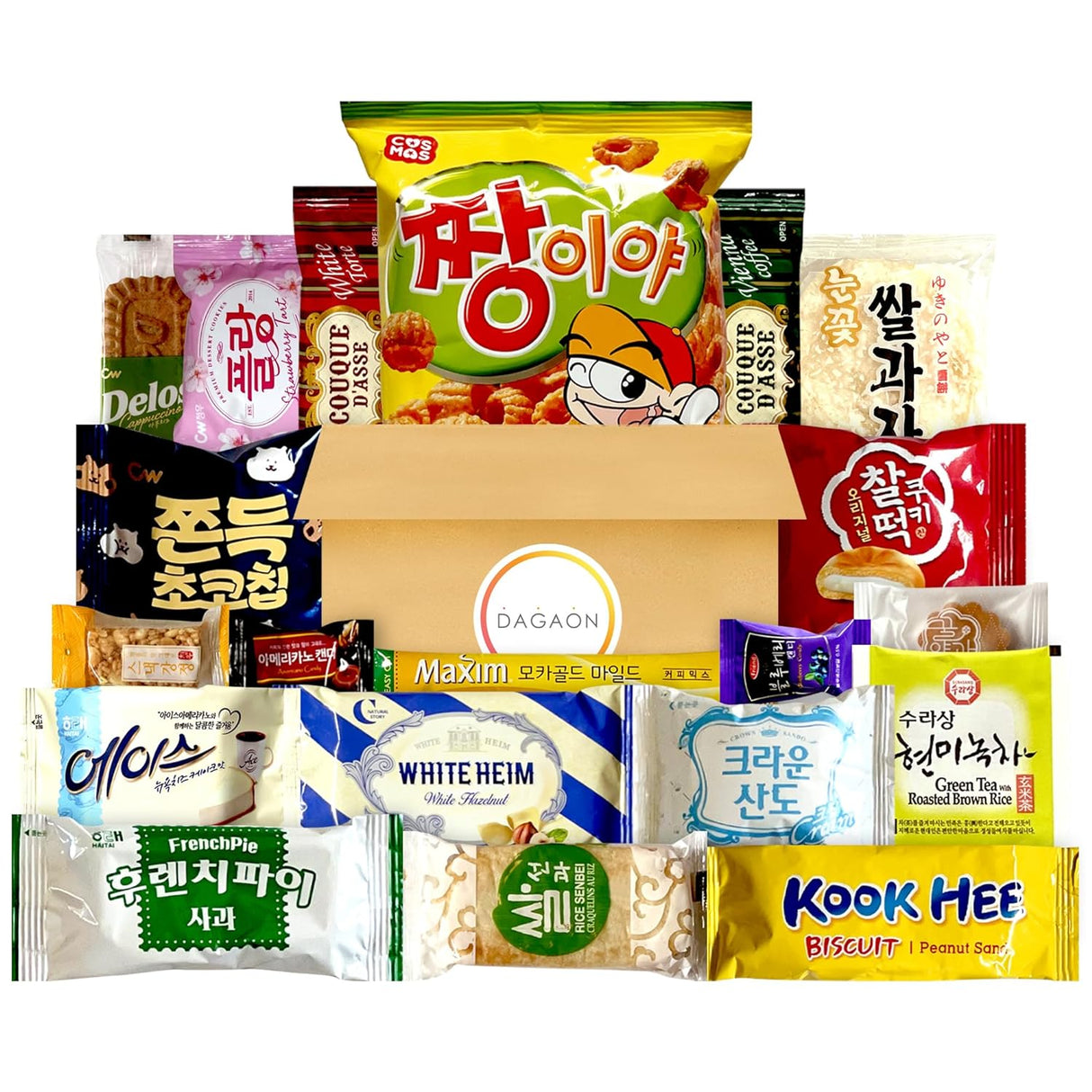 Caja de Snacks Coreanos Dagaon - 20 Variedades Deliciosas