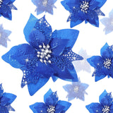 Flores Artificiales Poinsettia Willbond, 36 Piezas, Glitter