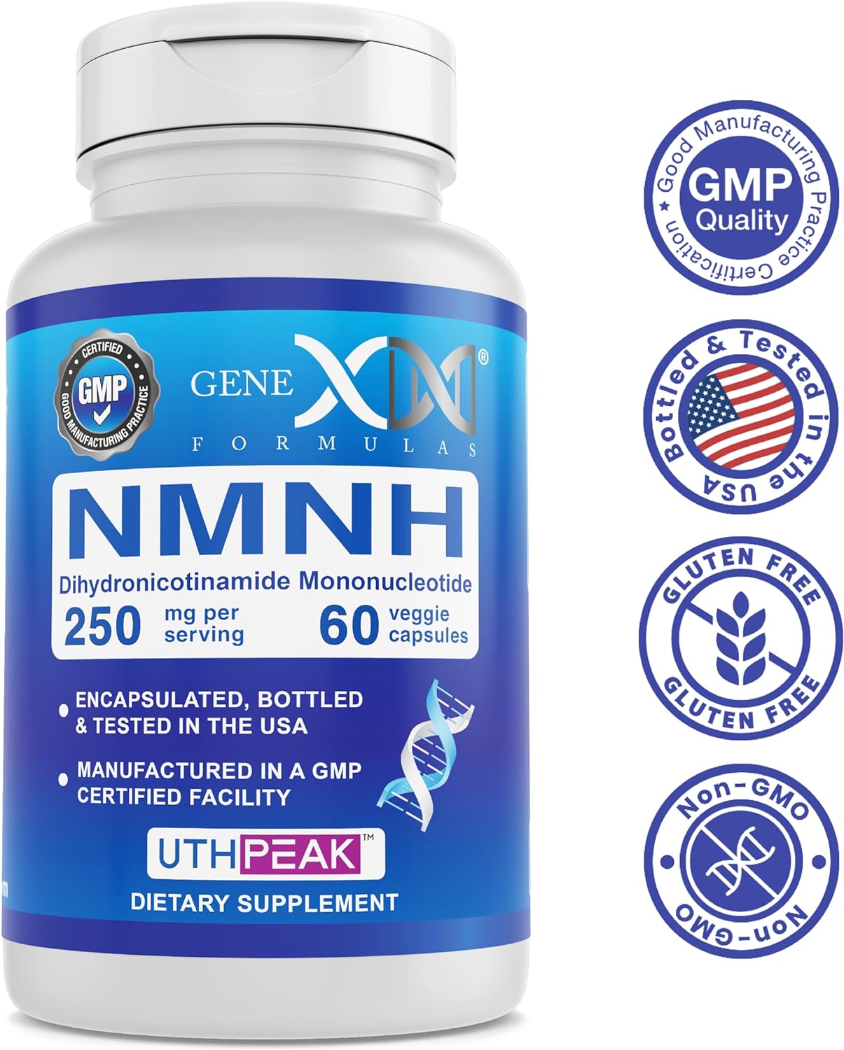 Suplementos GENEX 250mg NMNH Precursor NAD+ para envejecimi