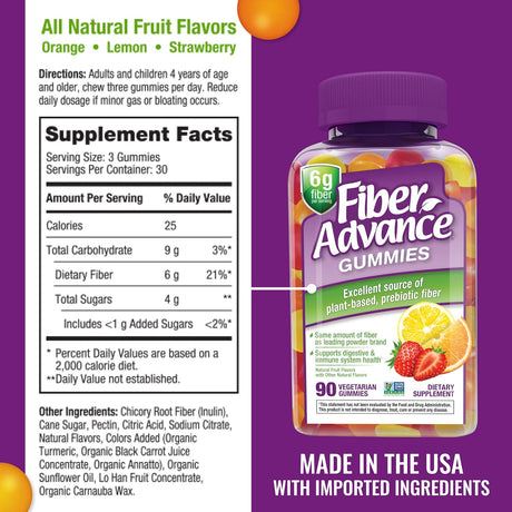 Suplemento de fibra 100% a base de plantas Fiber Advance