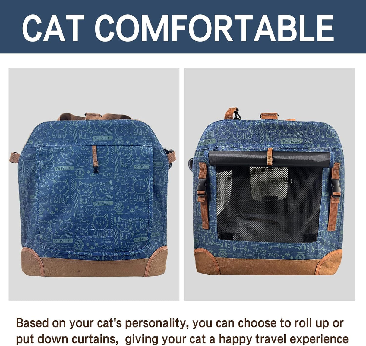 Transportadora Plegable para Mascotas, Suave, Ventilada, 24x16.5x16