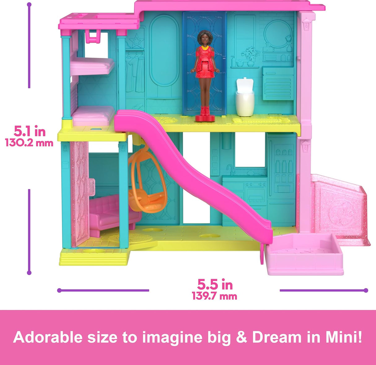 Mini BarbieLand Casa de Muñecas con Muñeca, Muebles y Accesorios