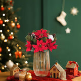 Centro de Mesa de Flores Artificiales BLOSMON 6 Pcs Poinsettias