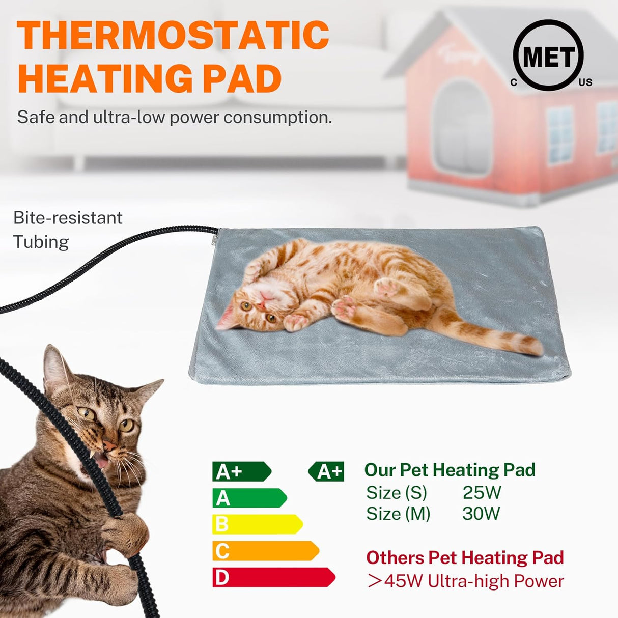Casa Térmica para Gatos Toozey, Aislada y Resistente, S