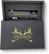 Cuchillo personalizado prémium con caja grabada, negro