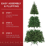 Árbol de Navidad artificial de 6ft con 798 puntas y base plegable