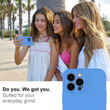 DEENAKIN Funda para iPhone 13 Pro Max con protector de pantalla, cubierta de goma de gel de silicona líquida suave y duradera para iPhone 13 Pro Max de 6.7 pulgadas, color azul cielo