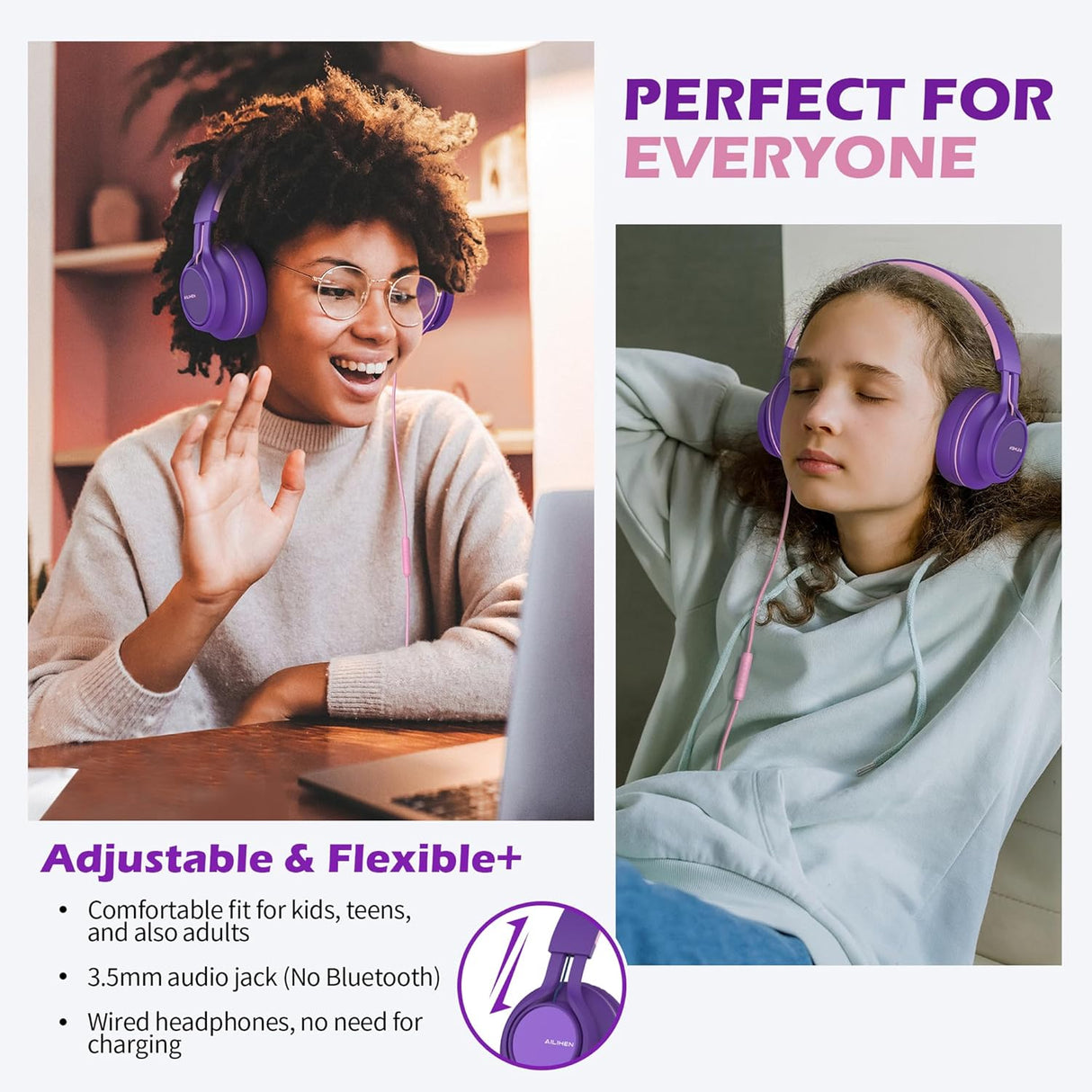 Auriculares AILIHE C8 con micrófono y control de volumen