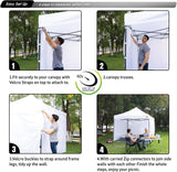 Toldo desplegable para sol 10'x10' con pared lateral y cintas