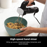 Batidora de Mano Ninja, Licuadora de Inmersión, Sistema de Batidora de Potencia Foodi, 750 Watts, Combo Batidora y Mezcladora con Varillas, Batidores y Vaso de 3 Tazas, 120V, Negro CI101