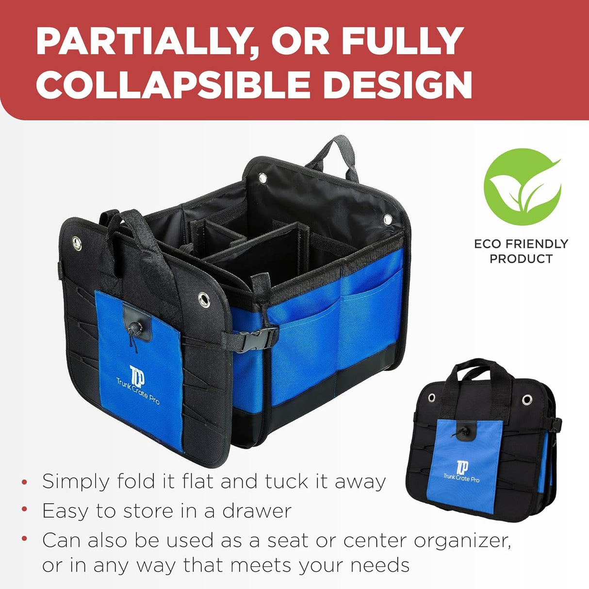 Organizador de Maletero TRUNKCRATEPRO - Capacidad Grande, Plegable