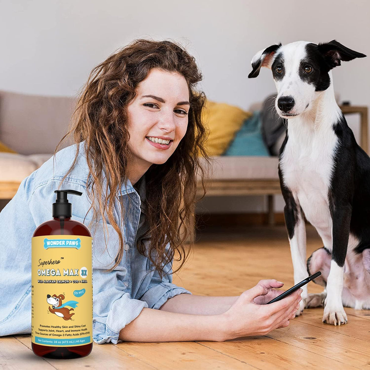 Aceite de pescado para perros - Omega 3 para perros de salmón, bacalao y krill de Alaska - Ácidos grasos EPA DHA - Menos desprendimiento y picazón - Salud de la piel, las articulaciones,