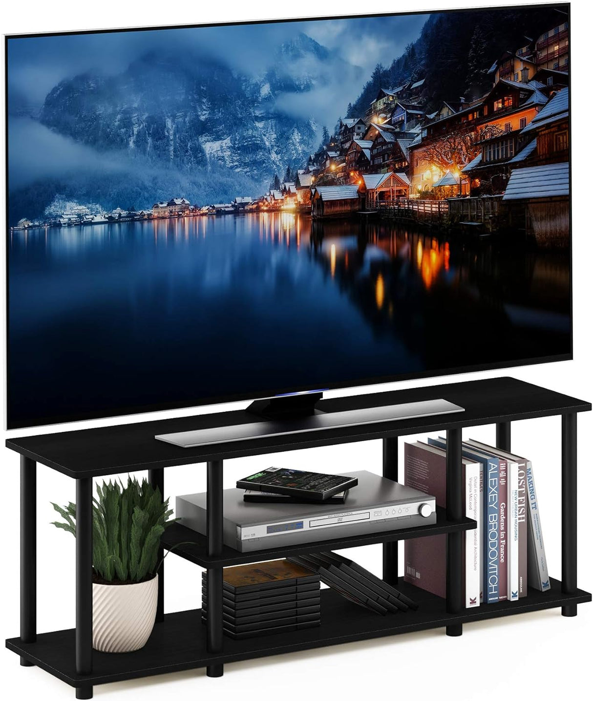 Soporte TV 50", 3 niveles, 3D, sin herramientas, tubos redondos