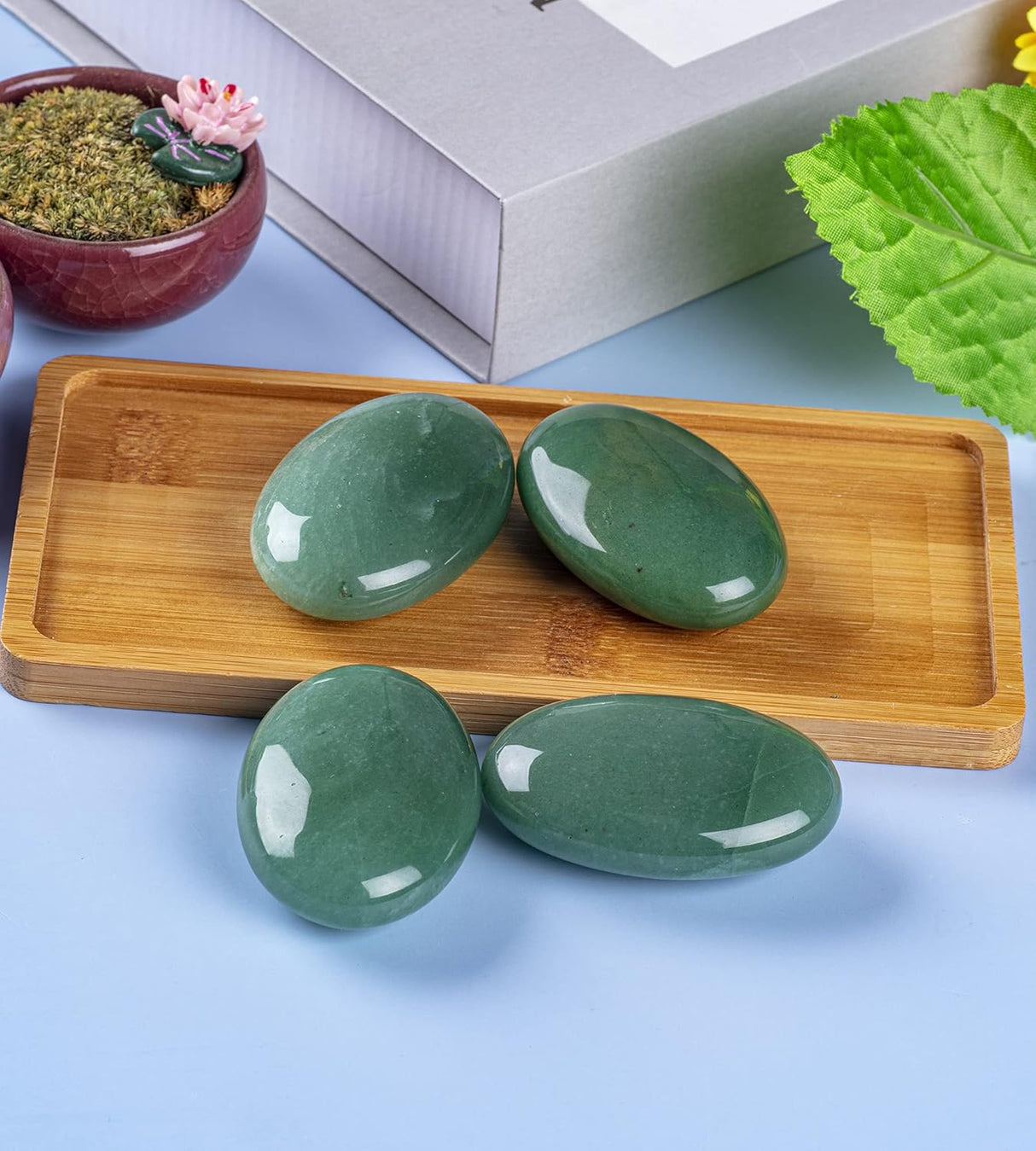 Piedra Palmaria de Aventurina Verde - Cristal Curativo Ovalado