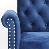 Sofá Chesterfield Vintage Modern 3 Plazas en Terciopelo Azul