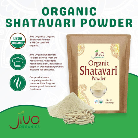 Jiva Organics Organic Shatavari Power Bolsa a granel de 1 lb