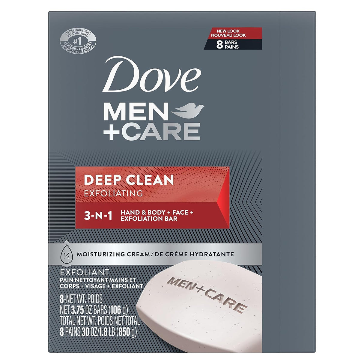 Barra corporal y facial más hidratante DOVE MEN + CARE