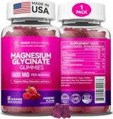 Gummies de Magnesio Glycinato 600mg Non-GMO Gluten-Free 60u
