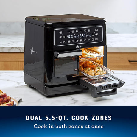 Freidora de Aire Oster 11 Qt, Doble Zona, 6 Funciones, Modelo 11Q