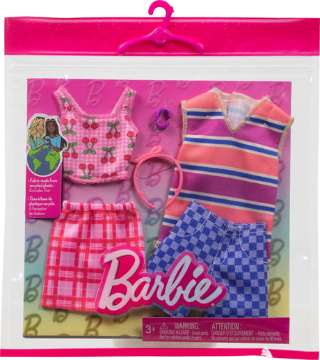 Conjunto de Ropa Barbie, Pack de Moda y Accesorios, 2 Looks