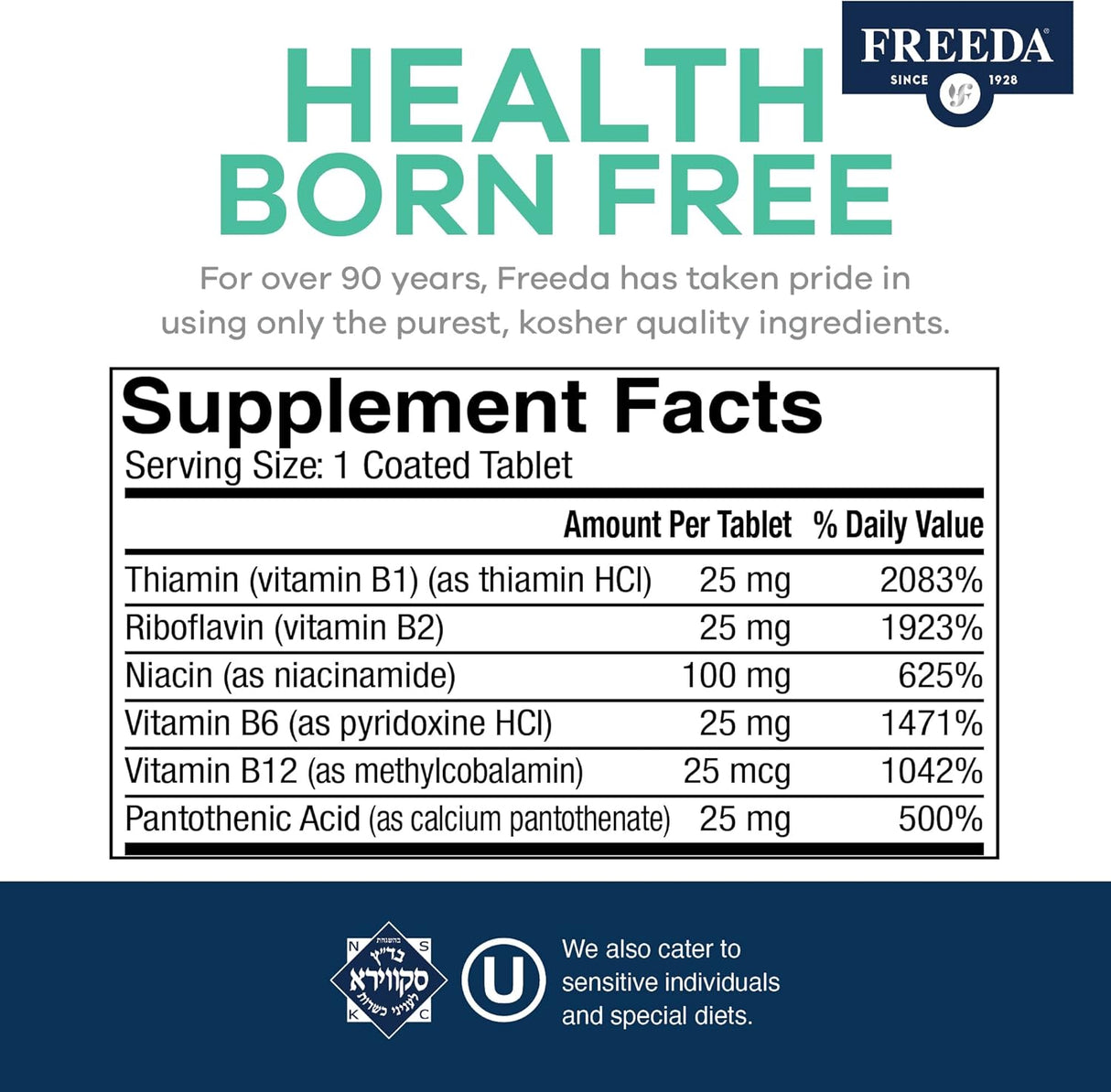 Freeda Vitamina B Compleja Sin Ácido Fólico 250 Cápsulas