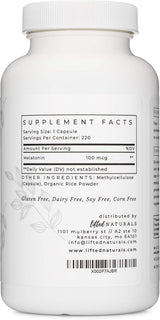 Melatonina Micro Lifted Naturals 220 Cápsulas 100 mcg Veganas