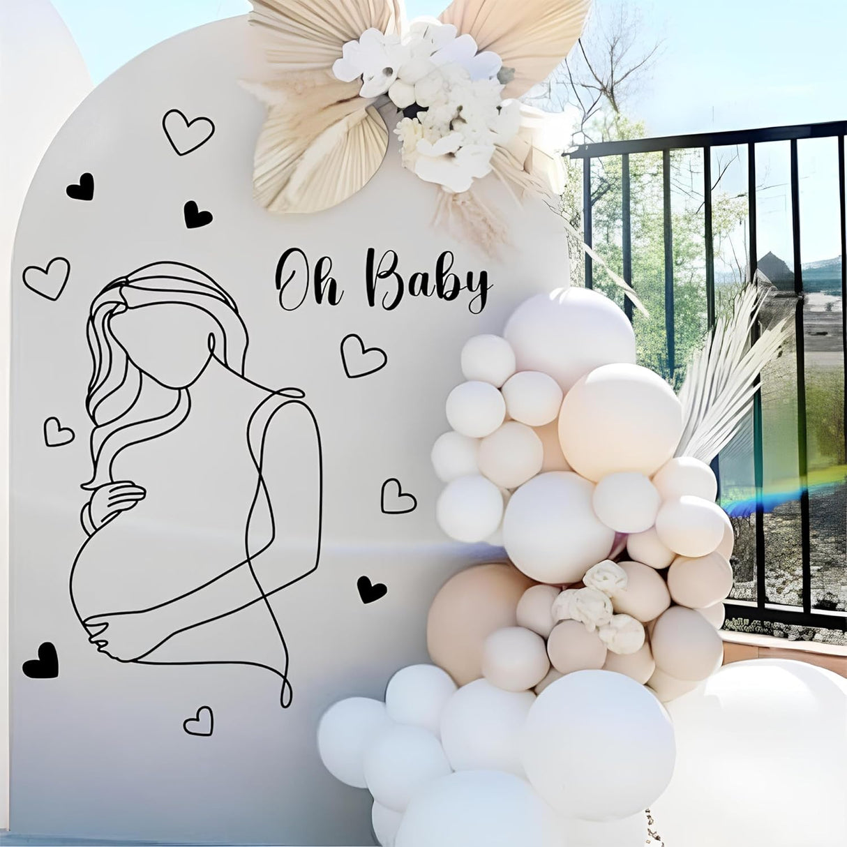 Vinilo Decorativo Oh Baby para Baby Shower - Arte Embarazo
