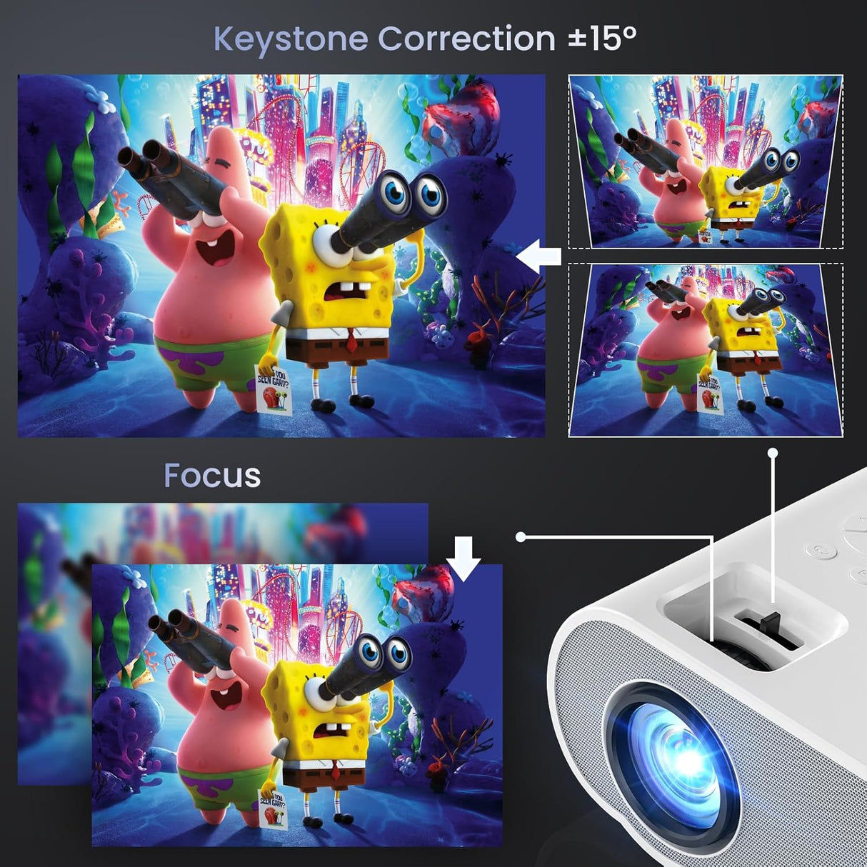 Proyector 1080P Full HD Bluetooth, portátil, compatible con PS5