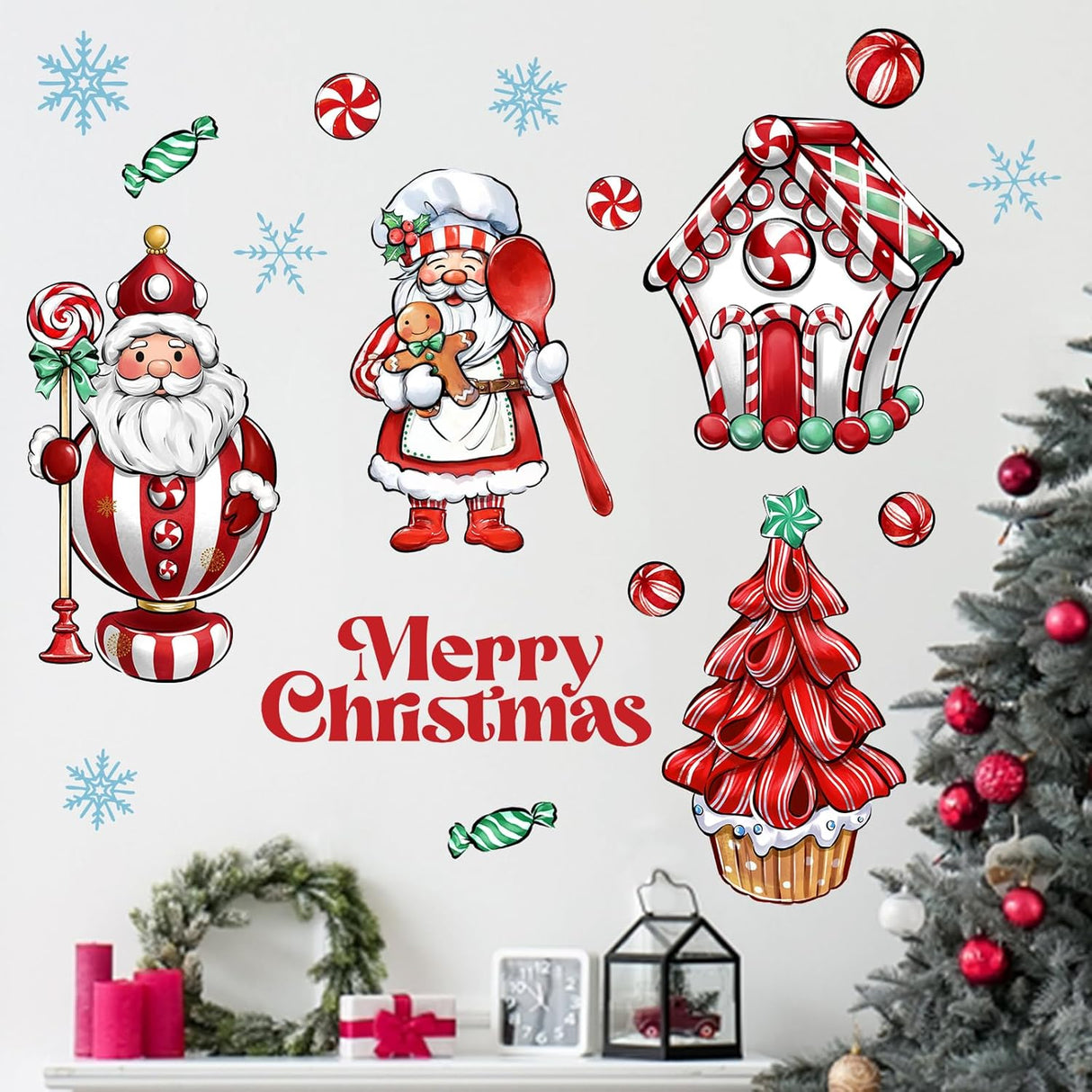 Pegatinas Navideñas Mfault, Decoración Fiesta Invierno 2025