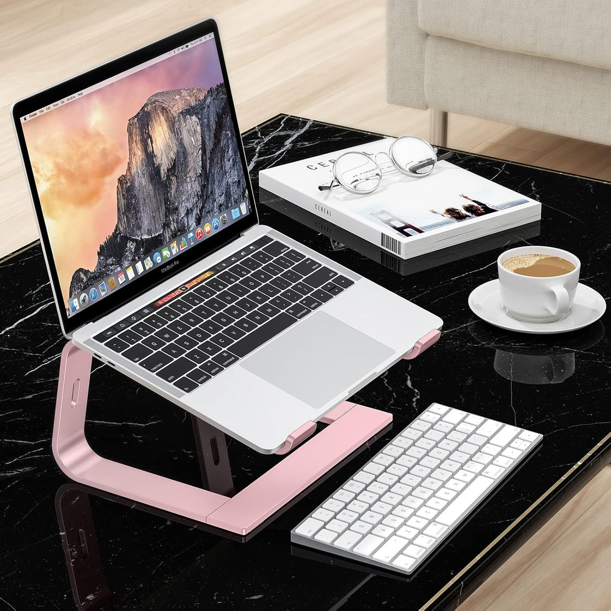 OMOTON Soporte para computadora portátil elevador desmontable