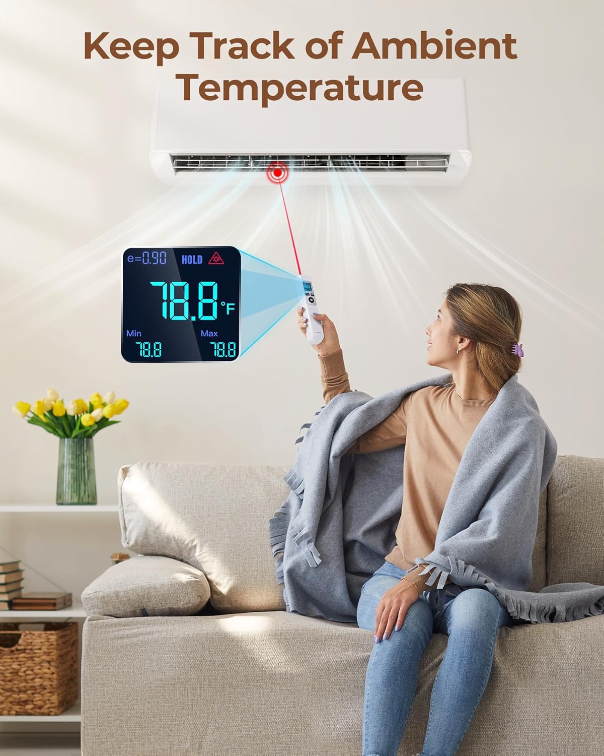 Termómetro Infrarrojo ERICKHILL 2 en 1 con Sonda de Carne