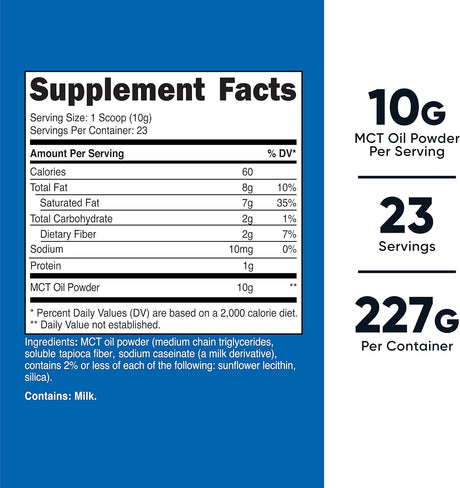 Suplementos Nutricost prémium en polvo de 0.5 lb  Aceite MCT