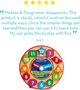 Reloj de formas Melissa & Doug - Juguete educativo de madera
