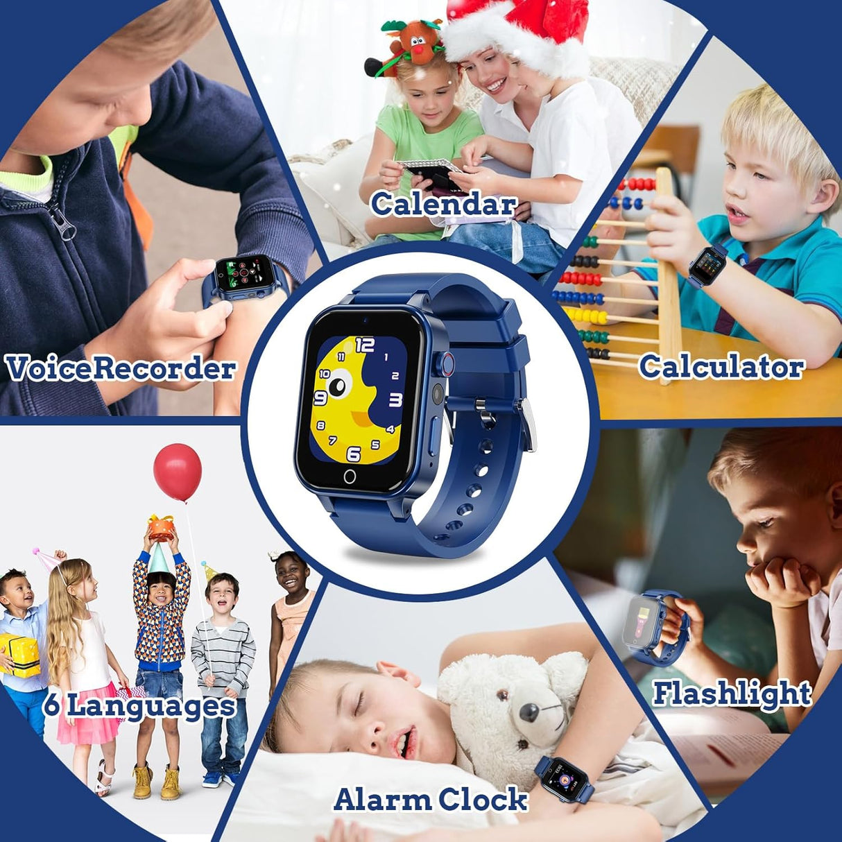 Reloj inteligente Goodatech para niños 4-12 años, 26 juegos, HD