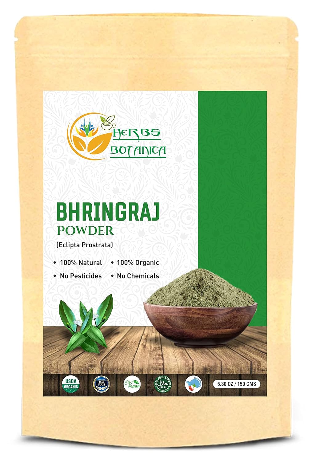 Polvo orgánico Bhringraj Eclipta Alba para cabello radiante
