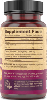 Suplemento Aceite de onagra vegano orgánico prensado en frío
