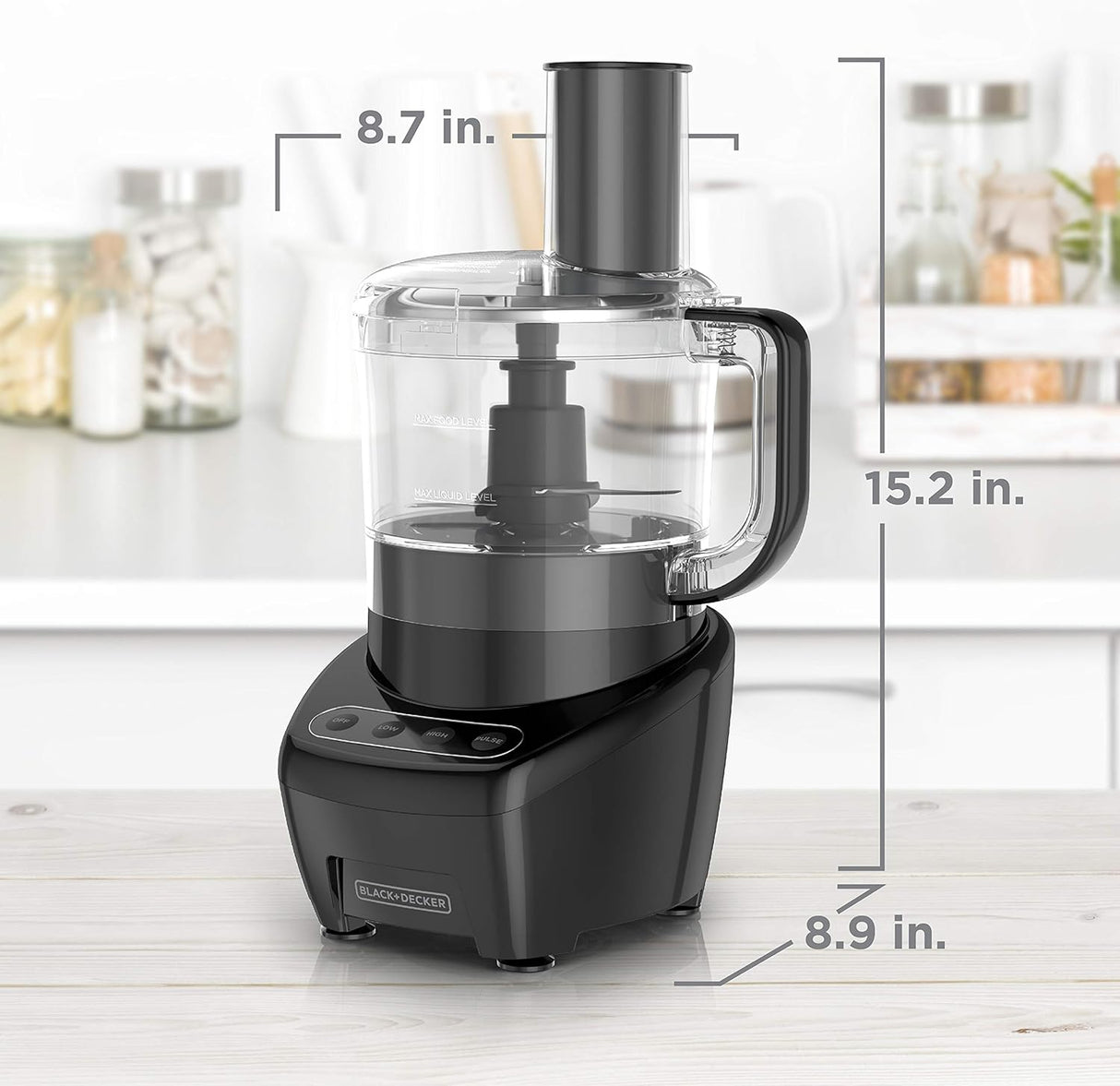 Procesador de Alimentos BLACK+DECKER 8 Tazas 450W con Accesorios
