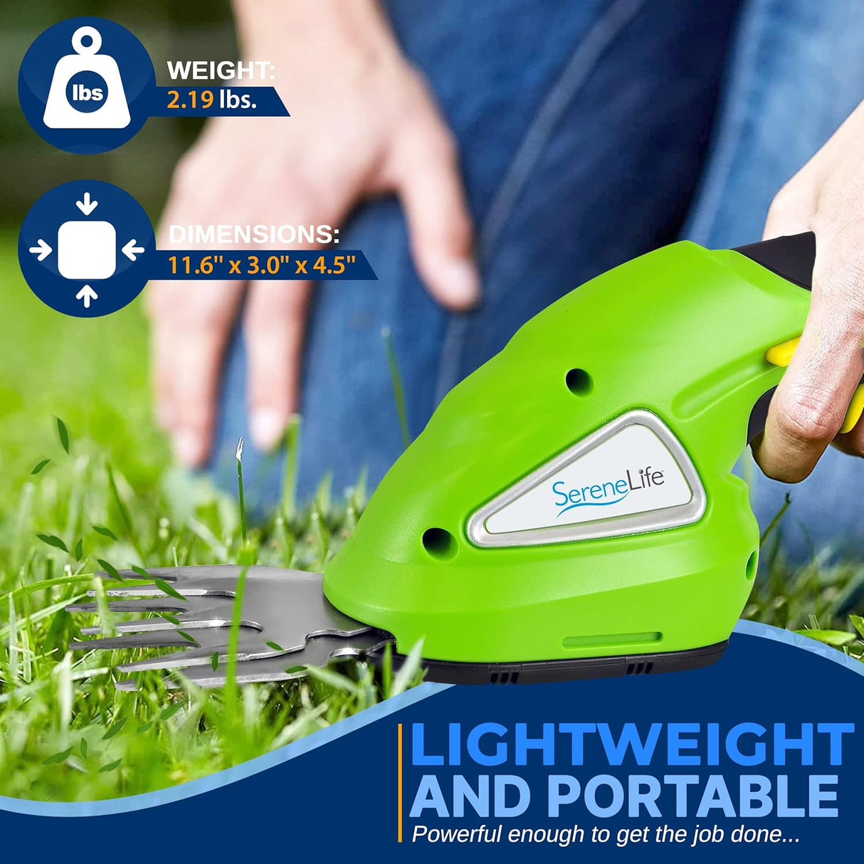 Tijeras de césped eléctrica portátil SERENELIFE PSLHTM25