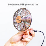 HOLMES Ventilador de Escritorio Mini USB, 4 Aspas, 100° Tilt