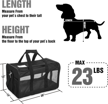 Transportadora HITCH ScratchMe para Mascotas, Suave y Aprobada (L)