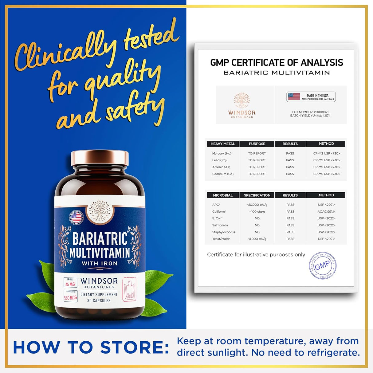 Multivitamínico Bariátrico con Hierro - 45mg - 30 Cápsulas