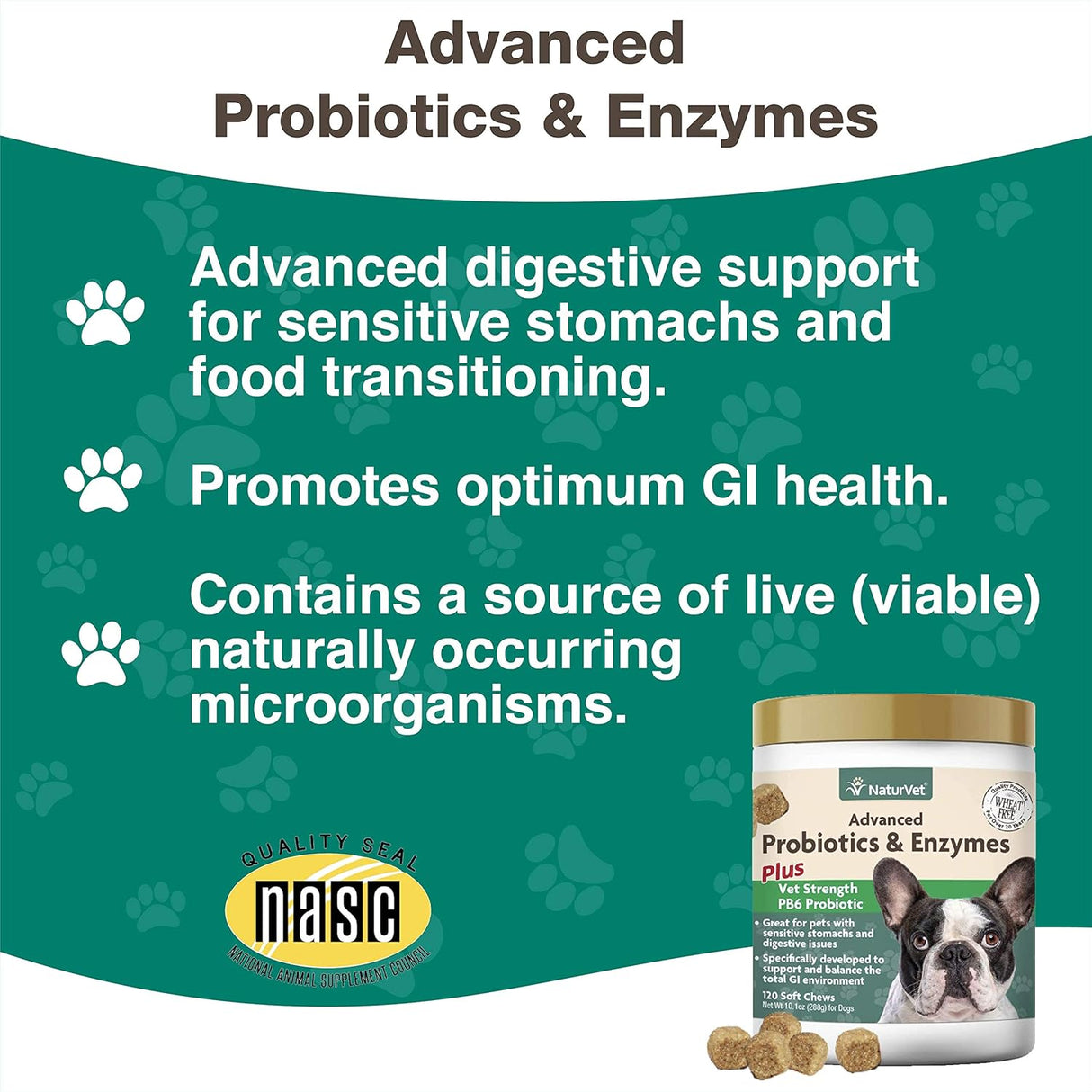 Suplemento avanzado de probióticos y enzimas para perros