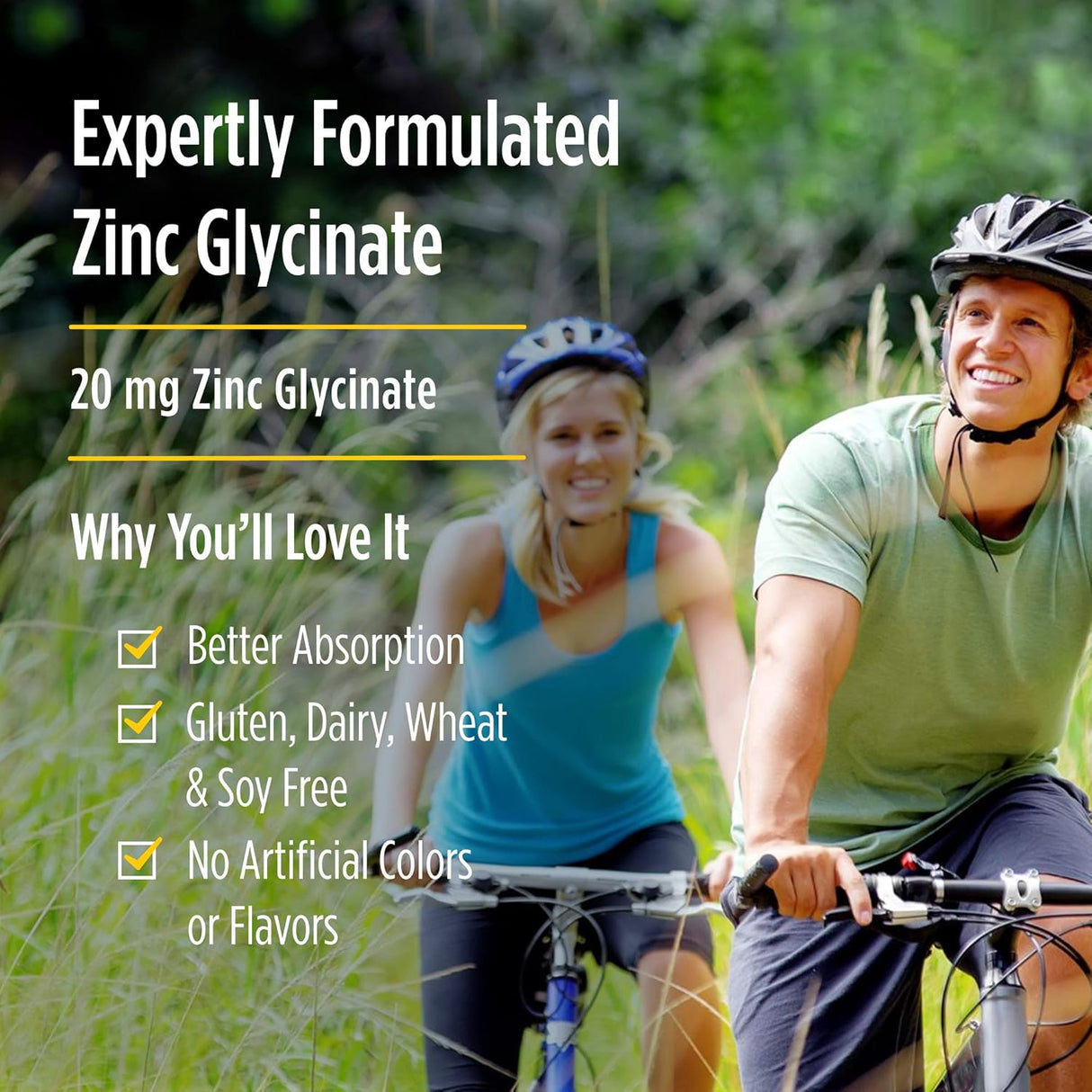 Suplemento Glicinato de zinc 60 cápsulas  20 mg glicinato