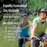 Suplemento Glicinato de zinc 60 cápsulas  20 mg glicinato