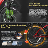 Bicicleta Eléctrica Plegable Fat Tire, 48V, Motor 1100W, M5